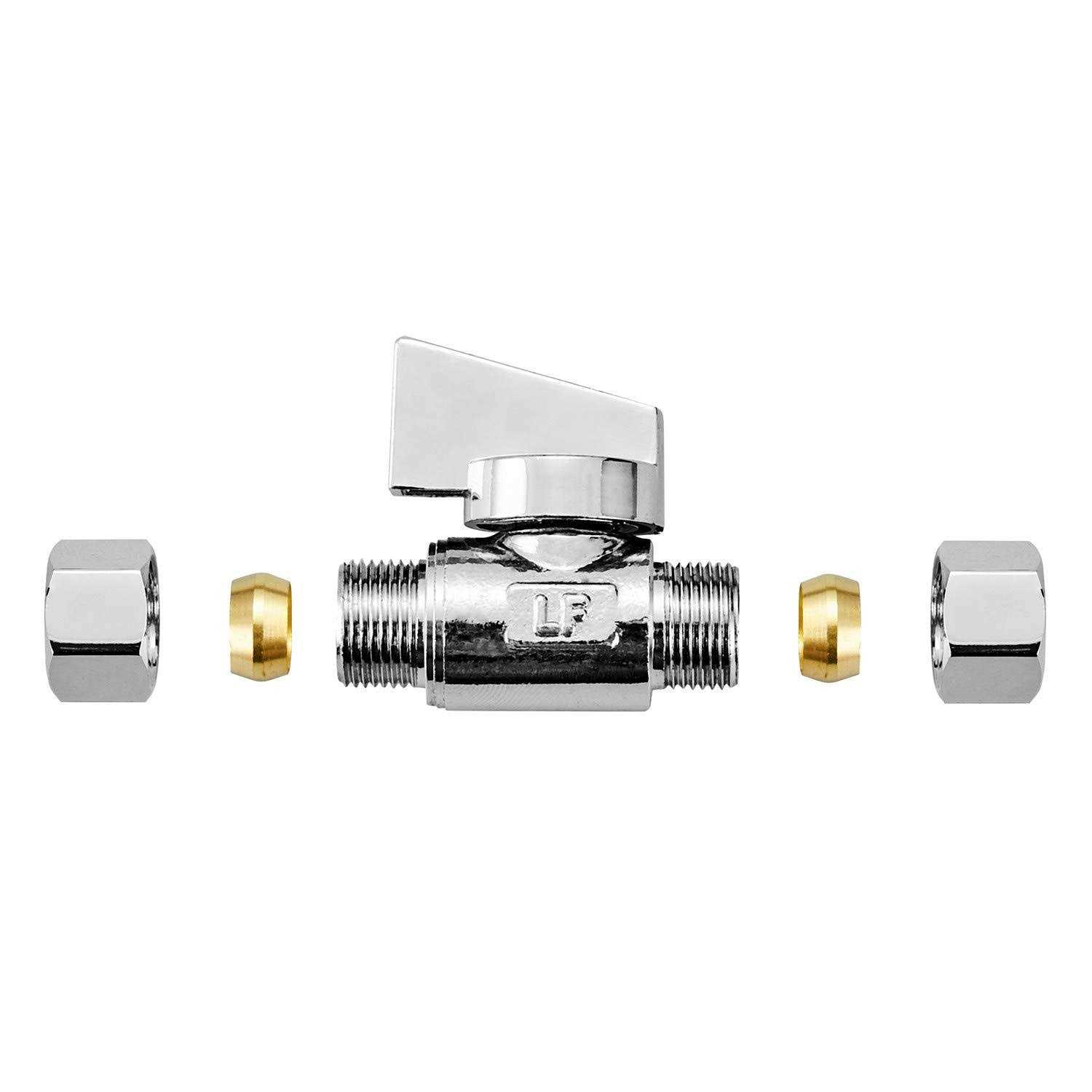 Minimprover 2 Pack Premium Brass 1/4 Compression x 1/4 Compression Angle Valve Quarter Turn Water Straight Angle Valve - MT - Mrs Treak