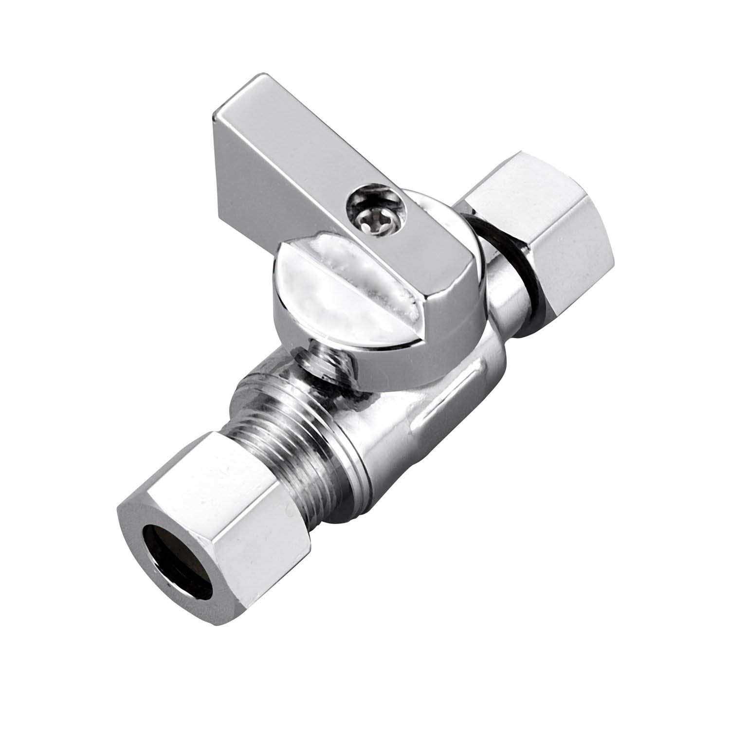 Minimprover 2 Pack Premium Brass 1/4 Compression x 1/4 Compression Angle Valve Quarter Turn Water Straight Angle Valve - MT - Mrs Treak