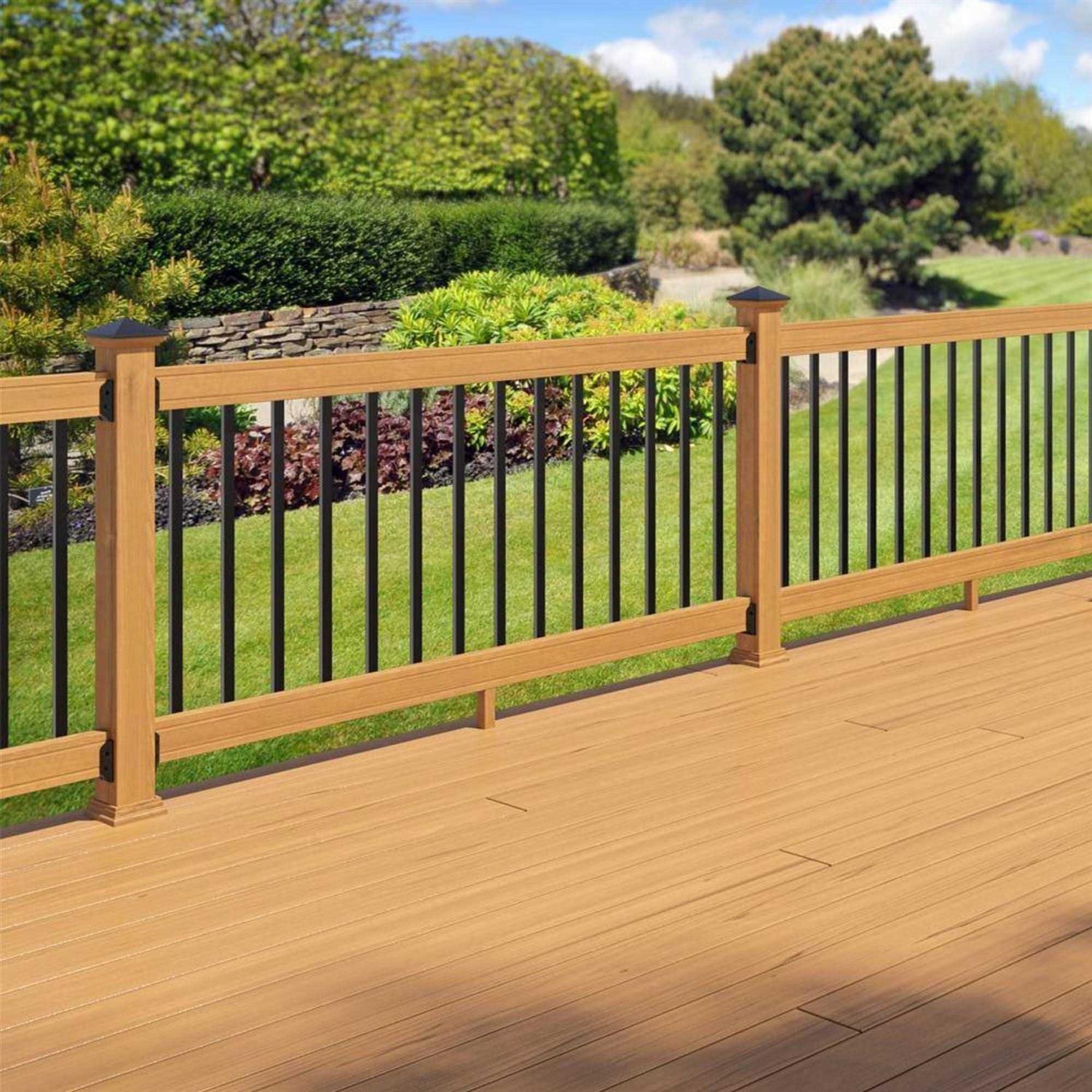 ProWood 6 ft Wood Railing Kit with Flat Aluminum Balusters - MT - Mrs Treak