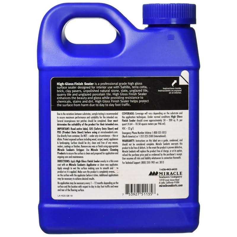 Miracle Sealants Hgfs6qt High Finish Sealer Color & Gloss Enhancers - MT - Mrs Treak