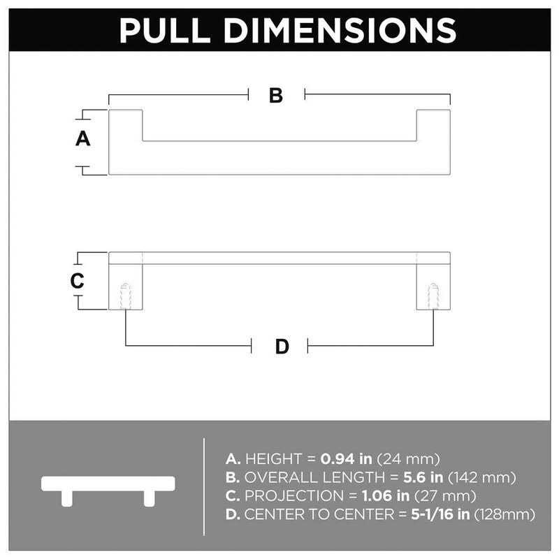 Franklin Brass Horizontal Bail Cabinet Pull Black 3 in Center-to-Center Drawer Handle P62076-FB-C1 - MT - Mrs Treak