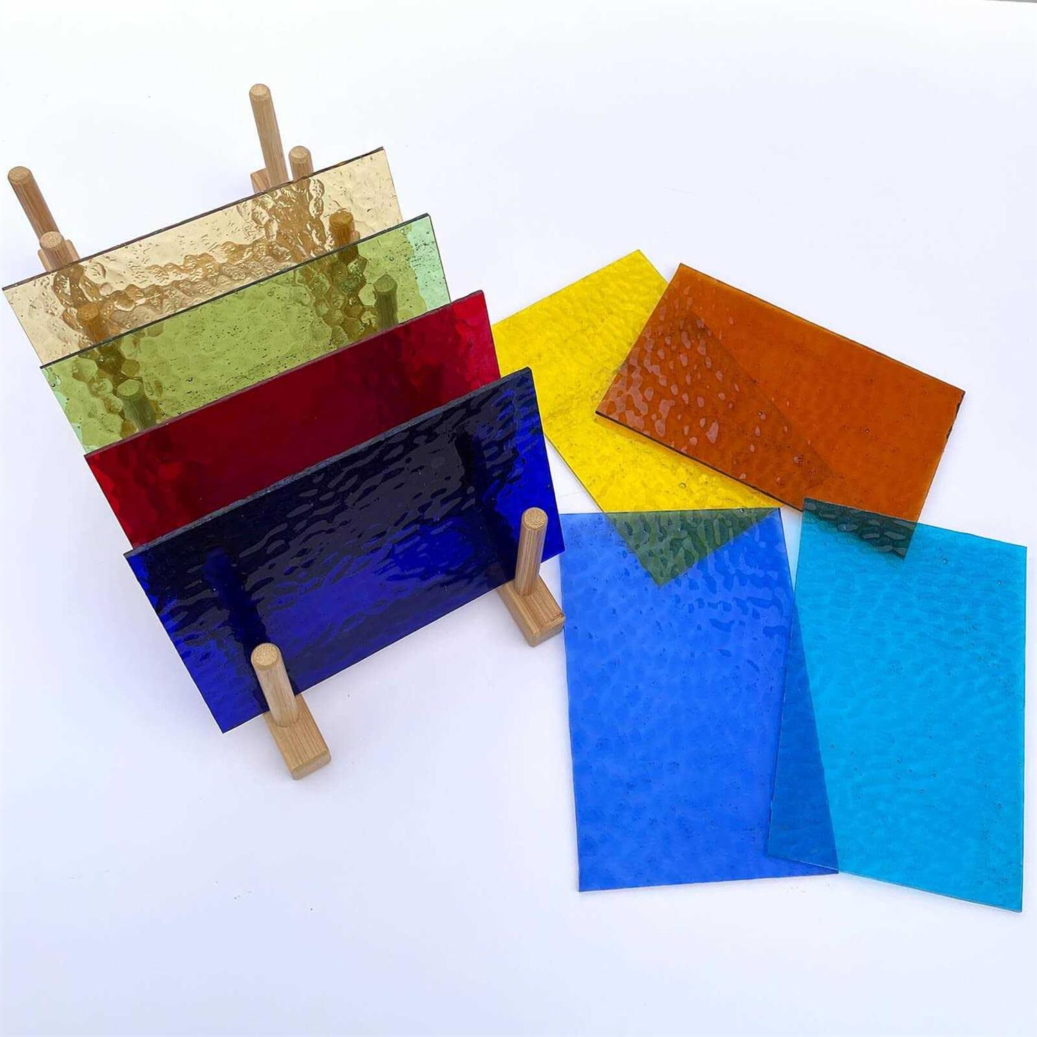 Litmind 8 Sheets Stained Glass Variety Pack, 4 x 6 inch Mosaic Tiles for Crafts, Art Glass Pack Colors and Patterns - MT - Mrs Treak