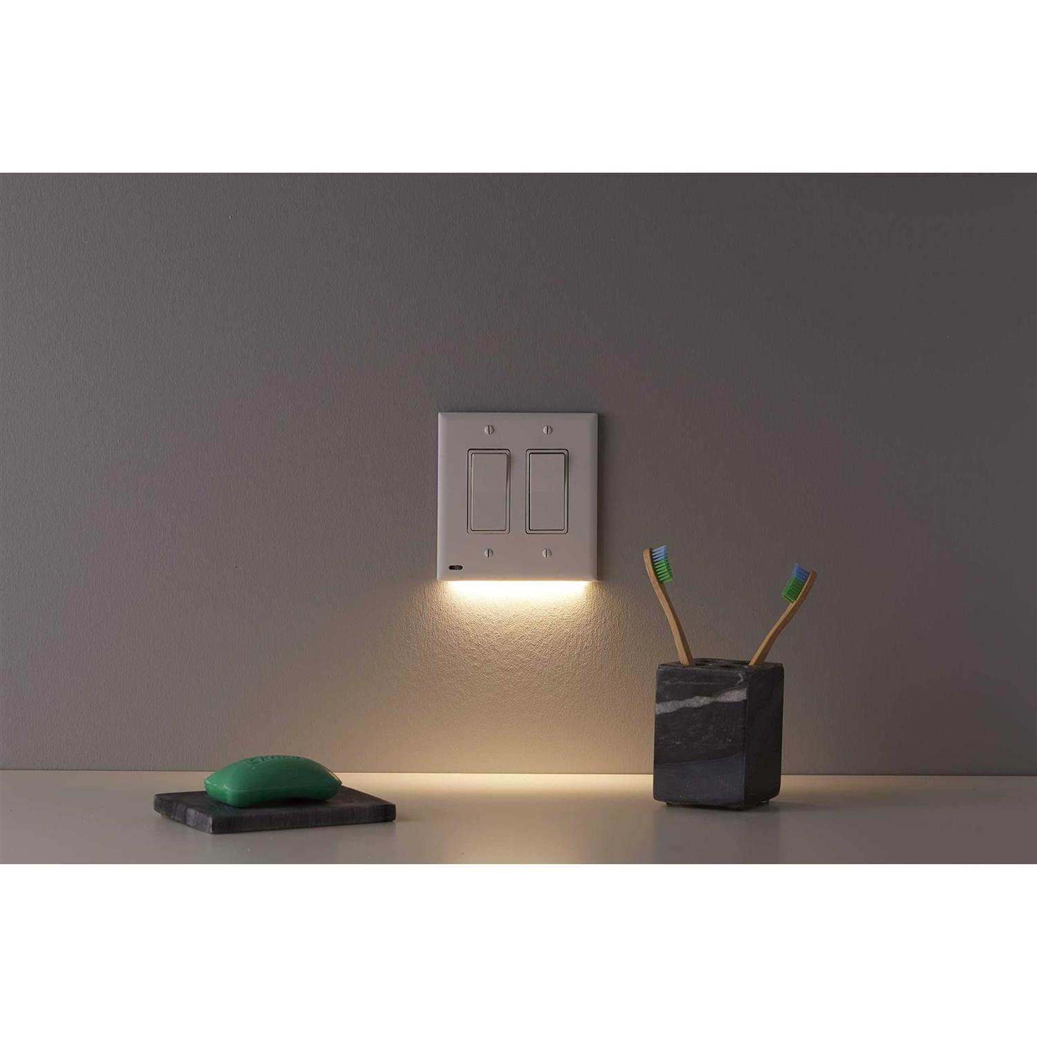 SnapPower SwitchLight Double Gang Night Light Cover Plate - MT - Mrs Treak
