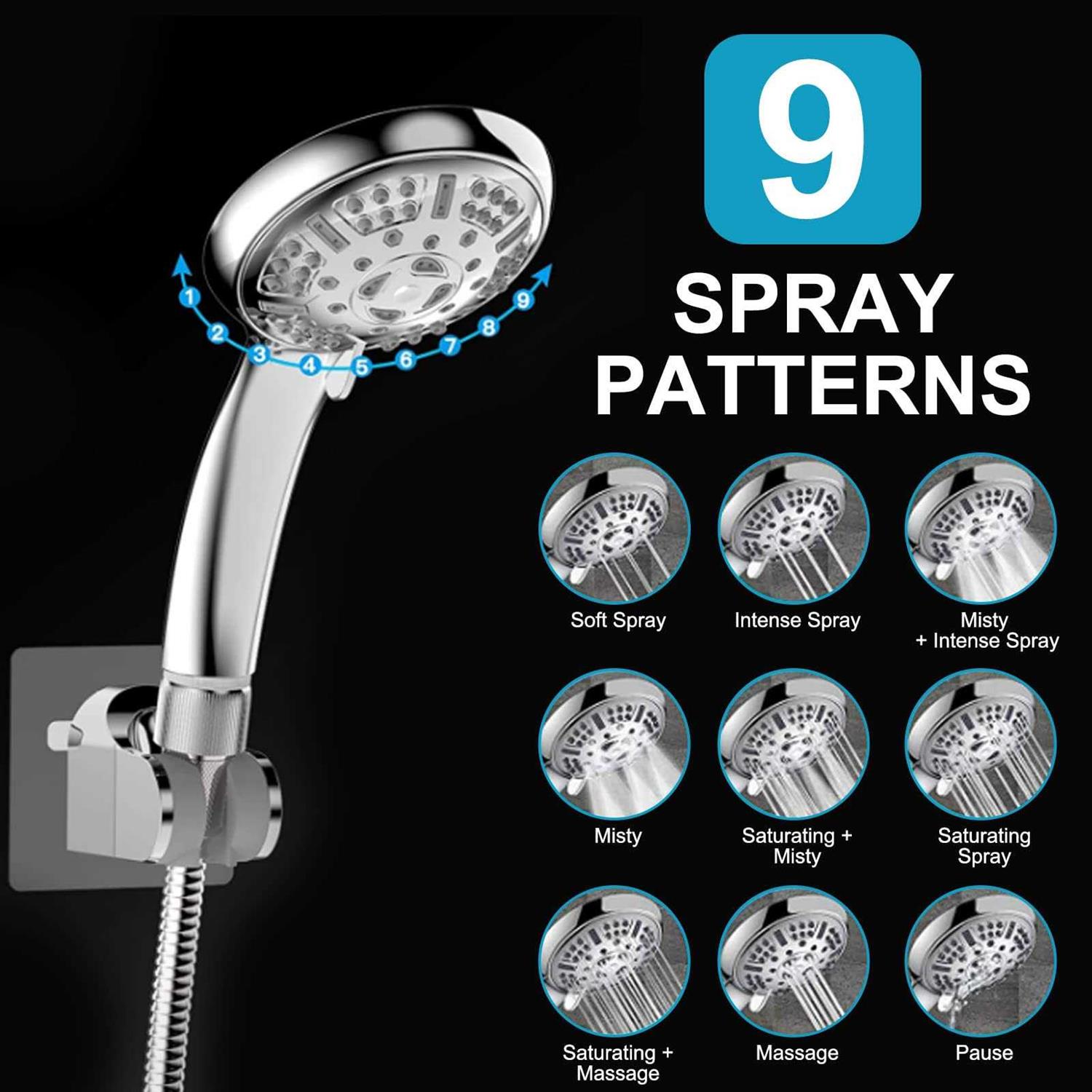 Tomler High Pressure Rain Shower Head Shower Head with 11 Inch Extension Arm - MT - Mrs Treak