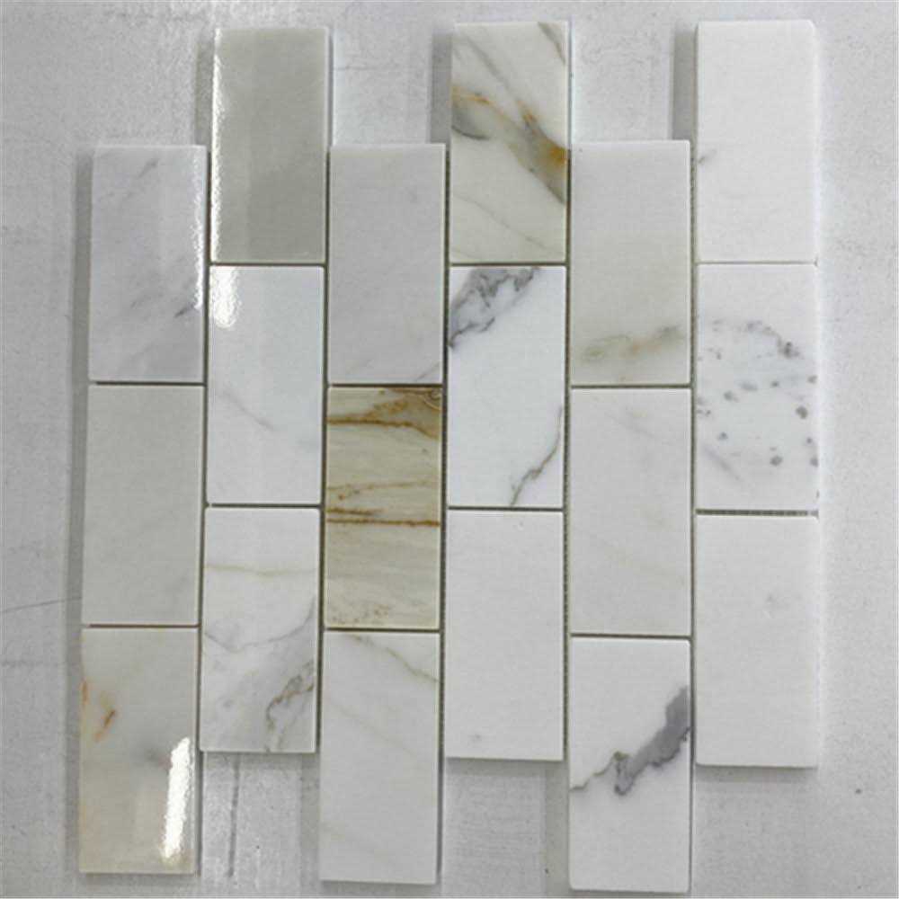 Marble Online Calacatta Gold 2×4 Brick Subway Calcutta Marble Mosaic Tile - MT - Mrs Treak