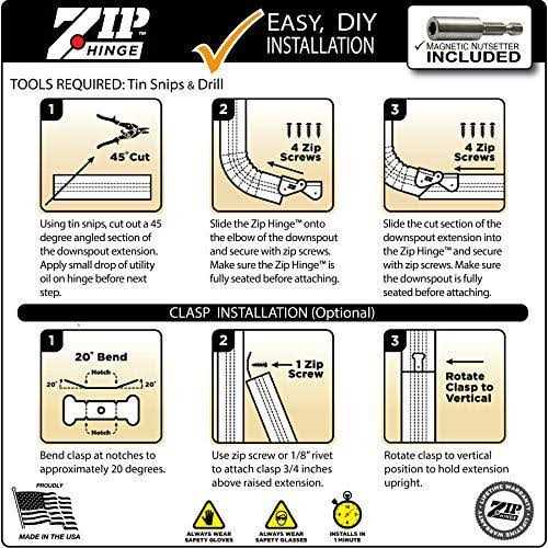Zip Hinge Plus Made in The USA Gutter Extension Hinges - MT - Mrs Treak