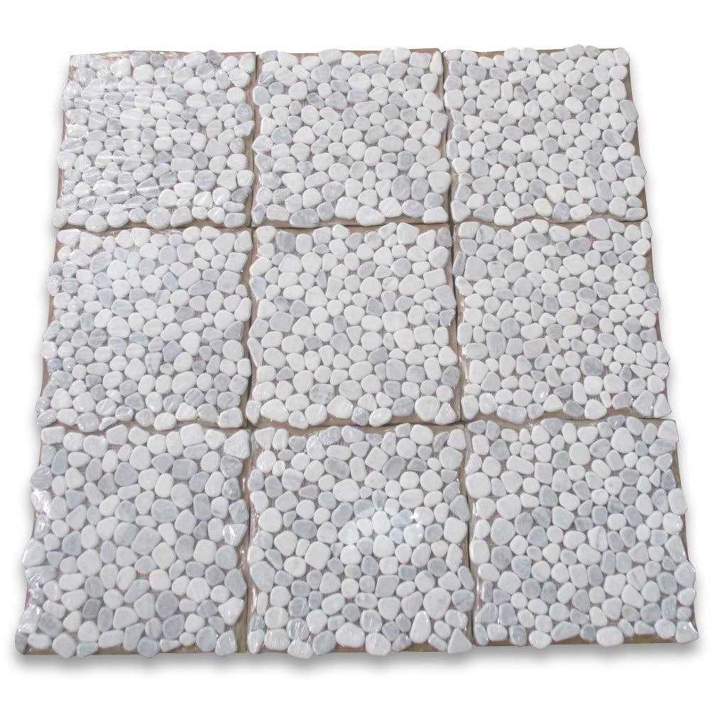 Marble Online Leaf Shape Carrara Marble Mosaic Tile - MT - Mrs Treak