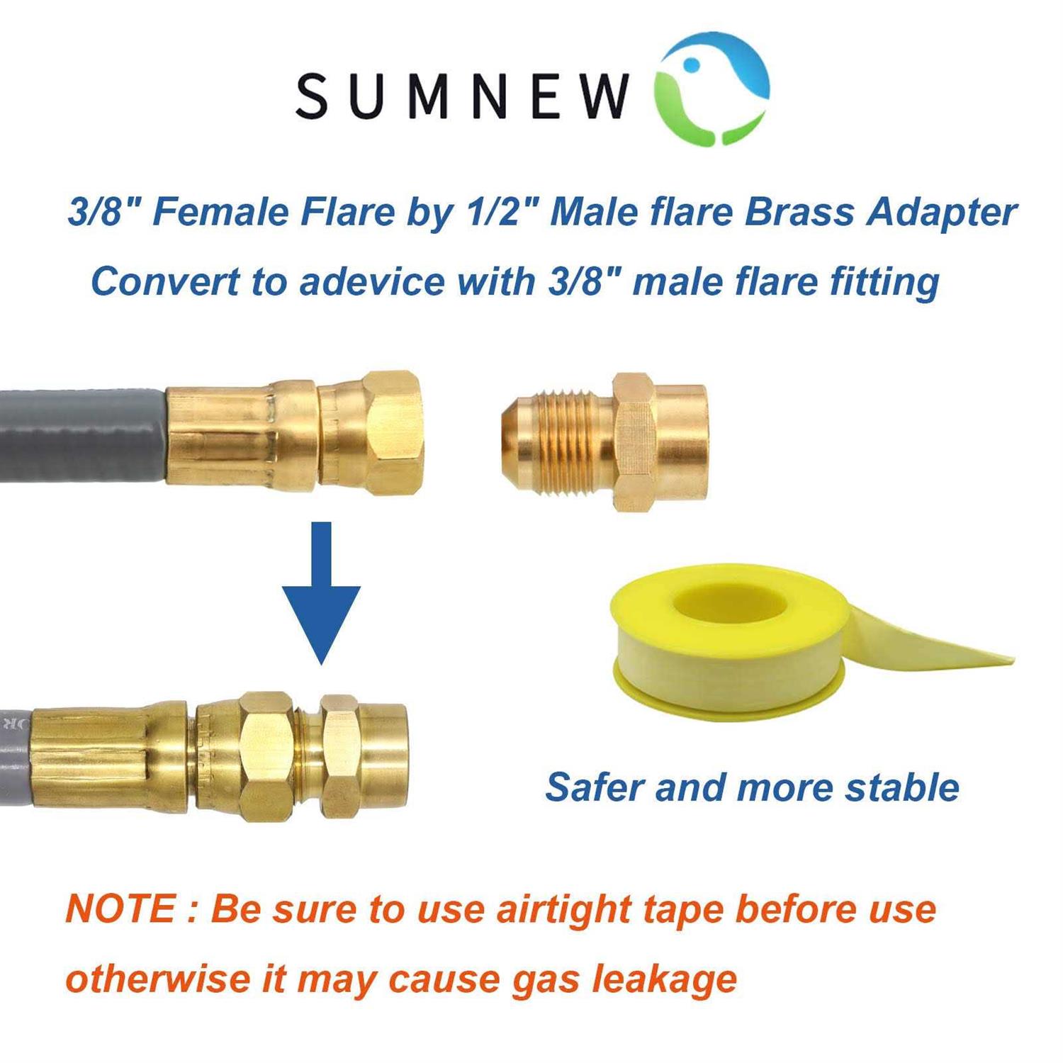 SUMNEW 1/2-Inch Natural Gas Hose with Quick Connect Fitting for BBQ, Grill, Pizza Oven, Patio Heater and More NG Appliance - MT - Mrs Treak