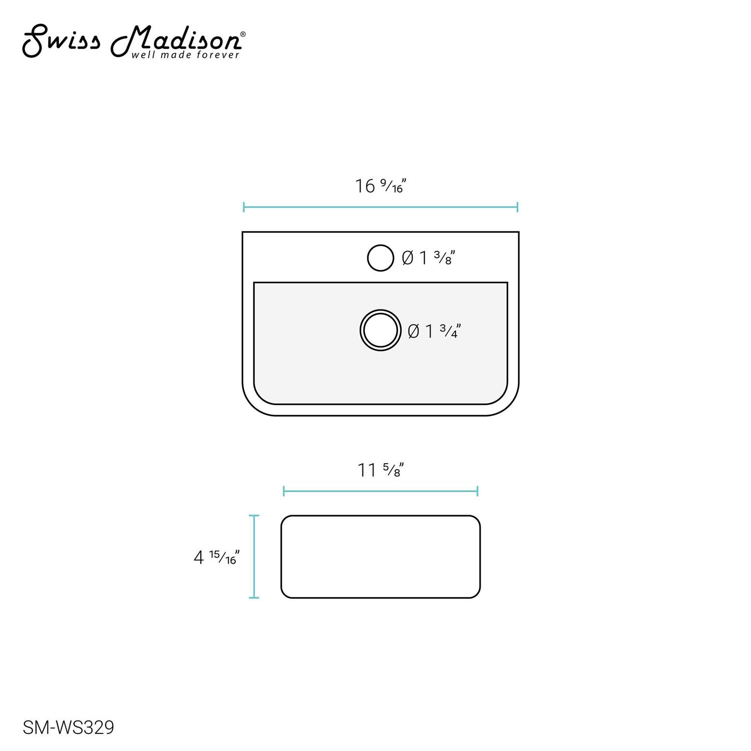 Swiss Madison St Tropez Corner Wall Hung Sink SM-WS327 - MT - Mrs Treak