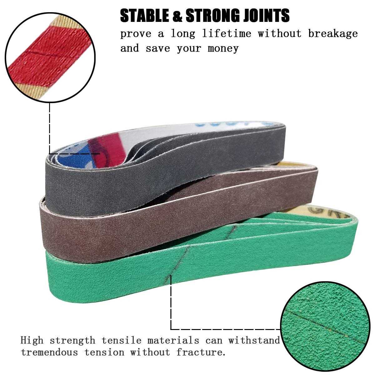 Tockrop 24 Pcs Knife Sharpener Sanding Belts 1/2” x 12” Replacement Belt K - MT - Mrs Treak