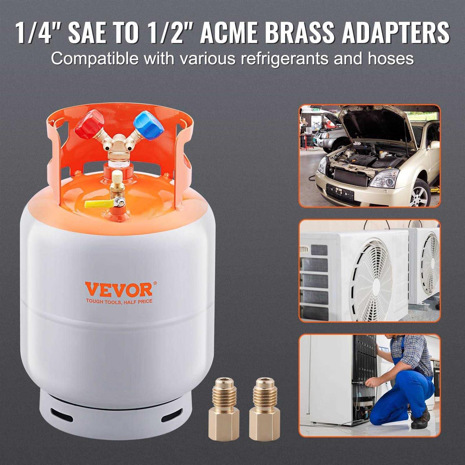 VEVOR Refrigerant Recovery Machine 110V-120V Ac 60Hz 3/4HP Dual Cylinder Oil-less Portable Recovery Unit for Both Liquid and Vapor Refrigerant Air BXSLM34HP110VZJDRV1 - MT - Mrs Treak