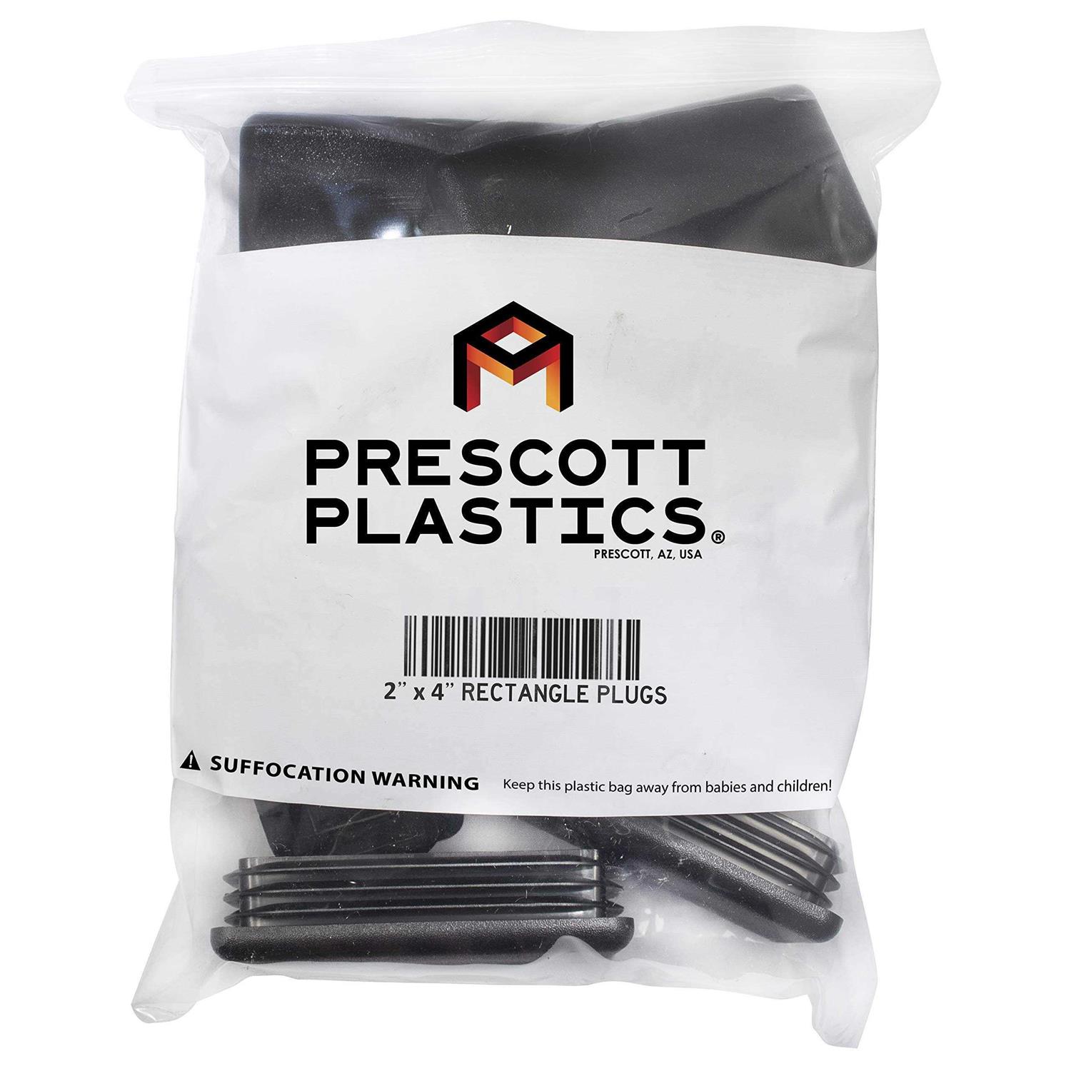 Prescott Plastics Rectangle Plastic Plug Insert Black End Cap for Metal Tubing - MT - Mrs Treak