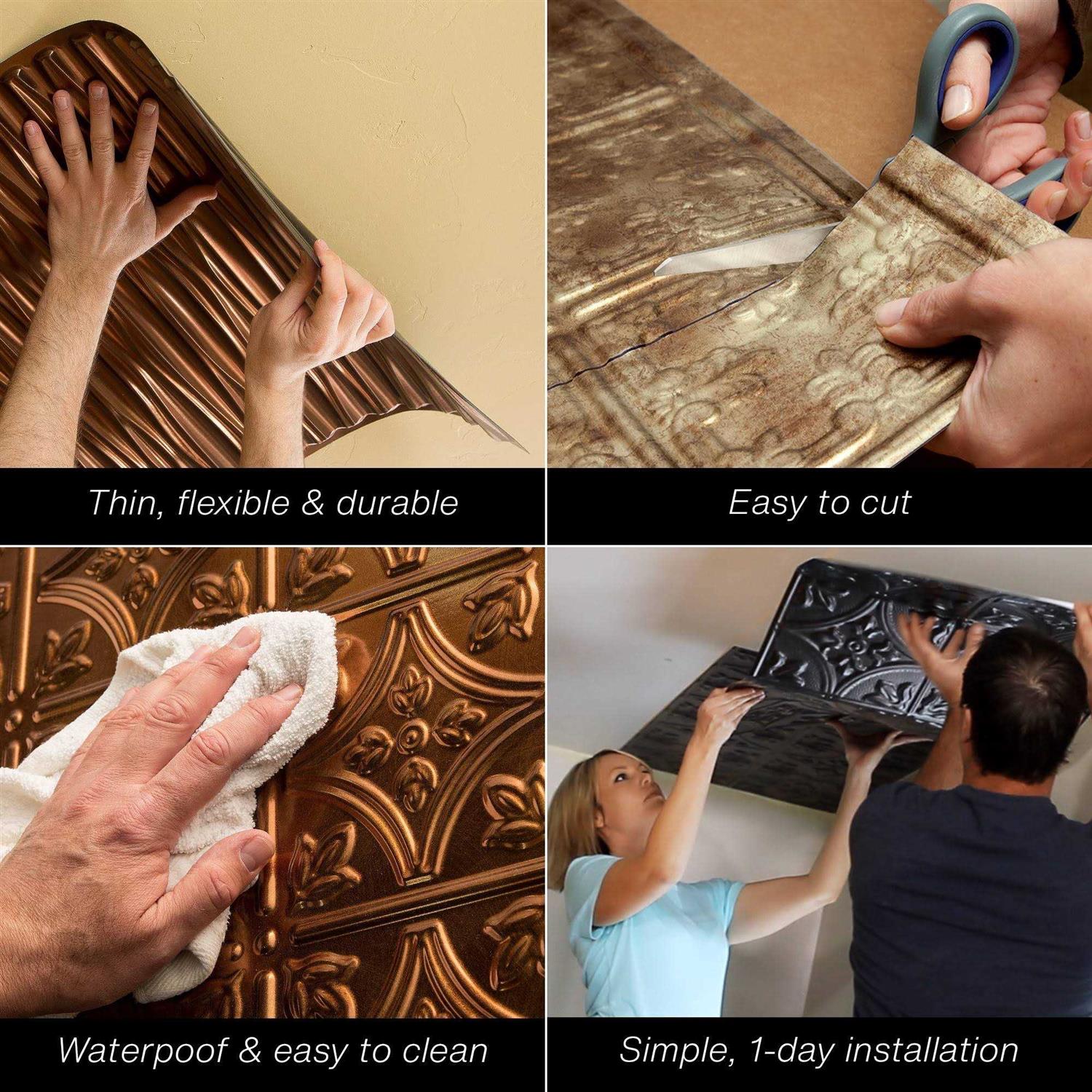 Fasade Dunes Decorative Vinyl 2ft x 2ft Lay In Ceiling Tile - MT - Mrs Treak