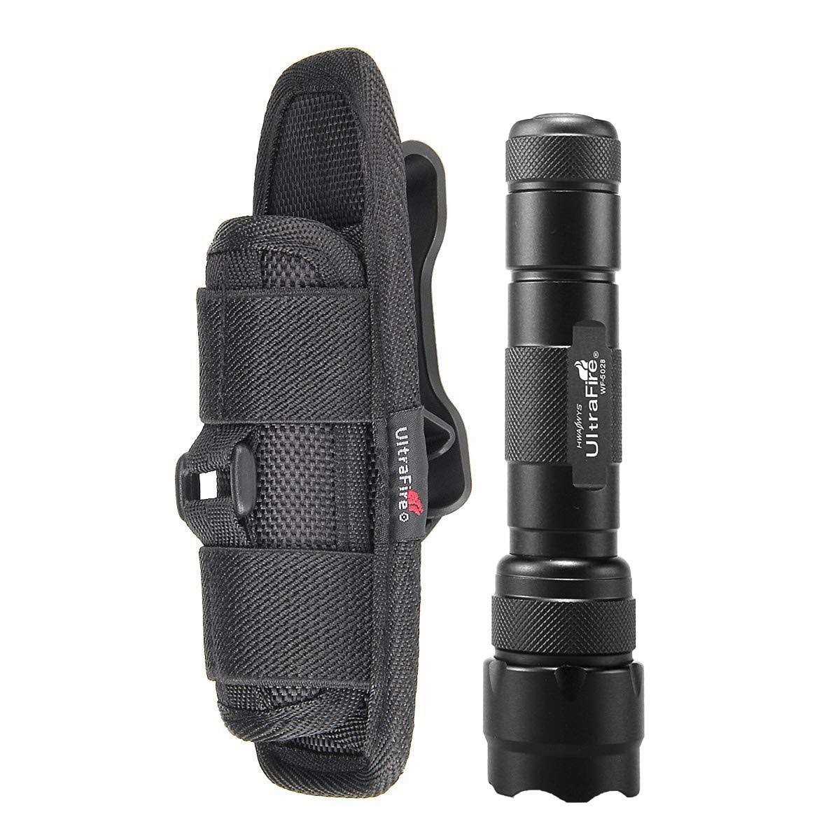 UltraFire WF-502B Single Mode Flashlight with Holster,1000 Mini Tactical LED Flashlight Duty Belt Holster - MT - Mrs Treak