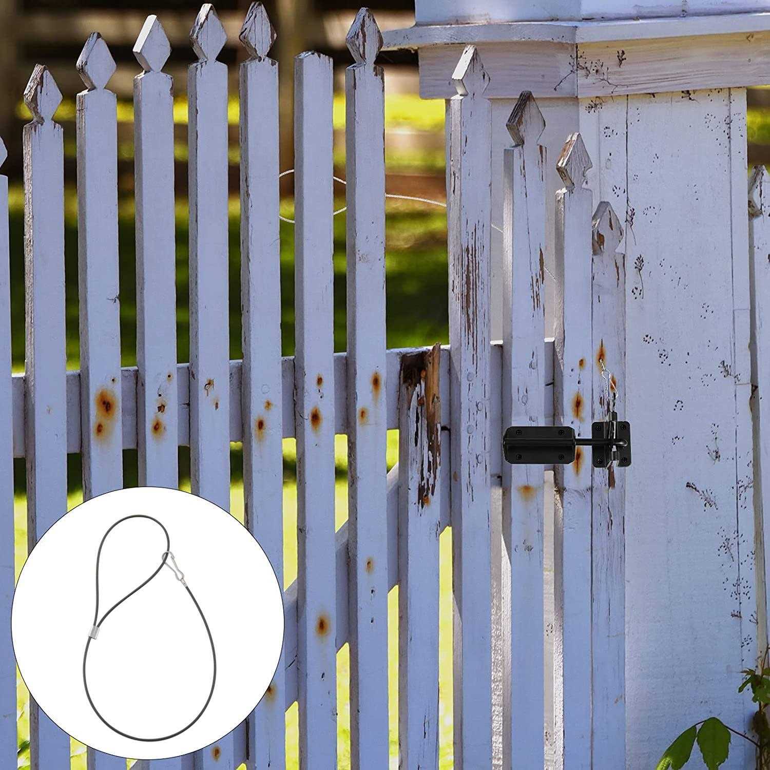 DGBRSM 2pcs Stainless Steel Adjustable Gate Latch Cable Pull Gate Latch Pull Gate Latch String Fence Gate Pull Lock Latch Gate Opener for Metal - MT - Mrs Treak