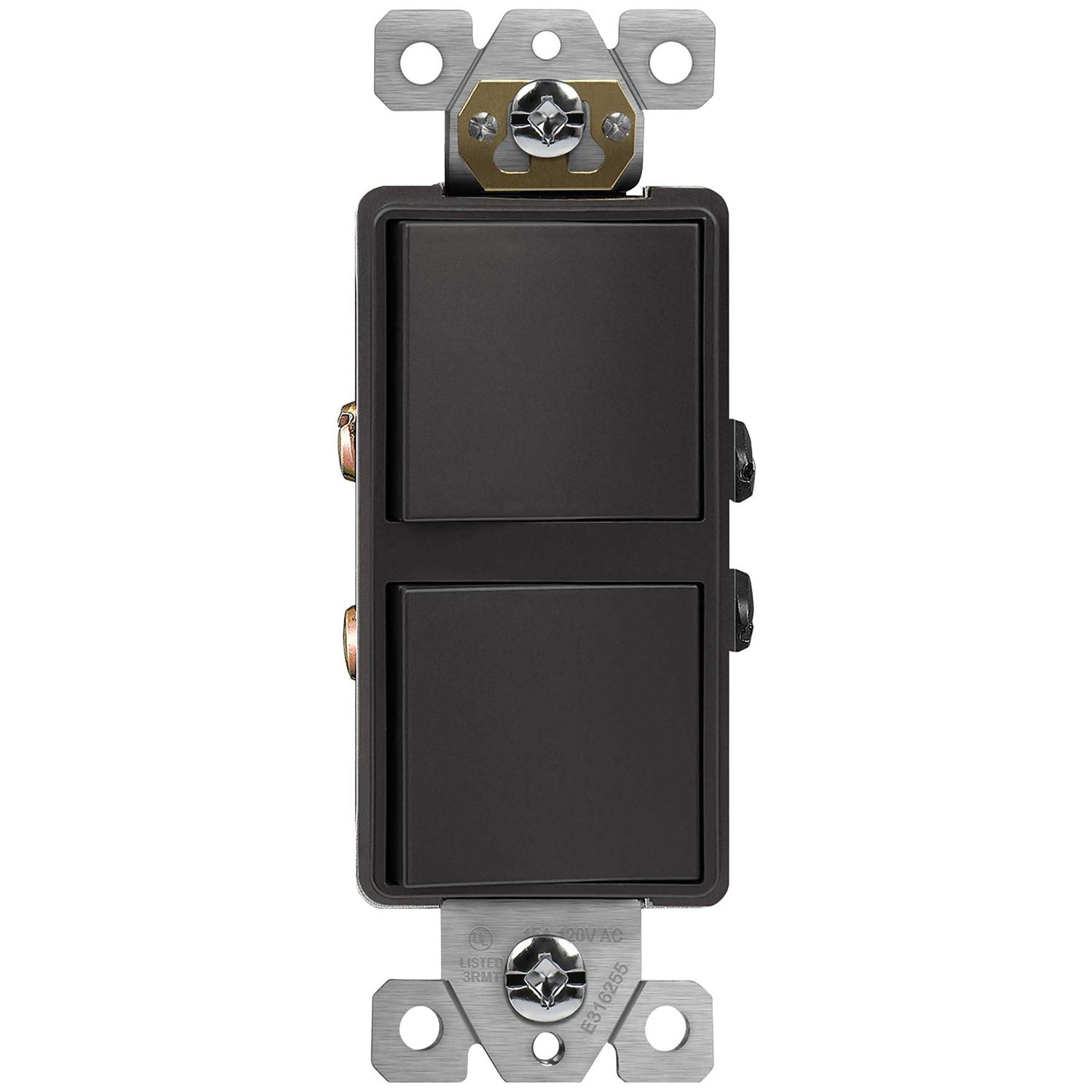 Enerlites Double Paddle Rocker Decorator Switch Ground Terminal - MT - Mrs Treak