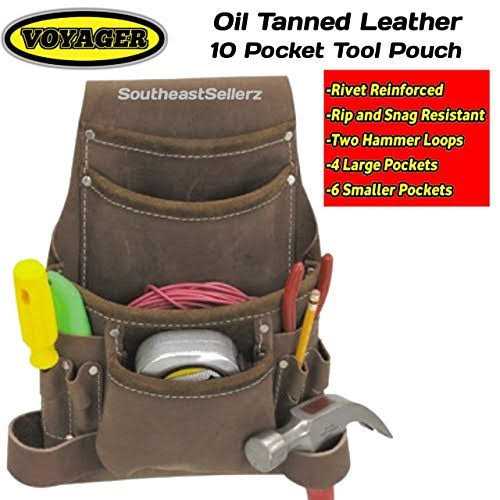 Voyager 10 Pocket Carpenters Leather Tool Belt - MT - Mrs Treak