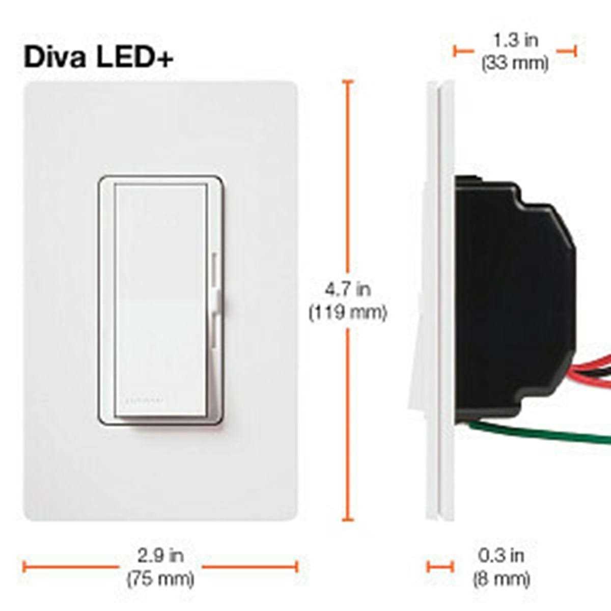 Lutron DVCL-153P-GR Diva CFL/LED Dimmer - MT - Mrs Treak