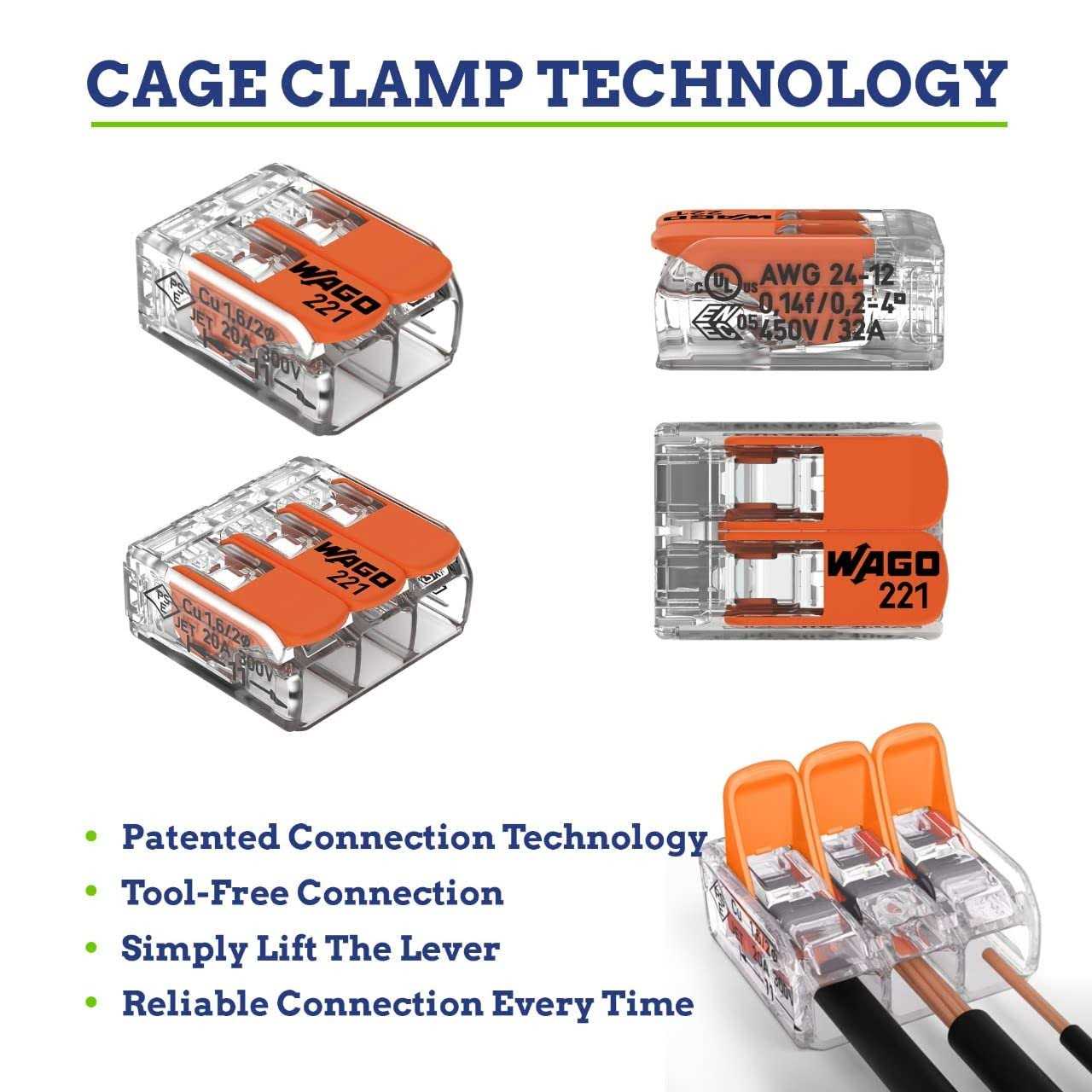New Age America Wago 221 Series Compact Splicing Wire Connectors Assortment Pack - MT - Mrs Treak