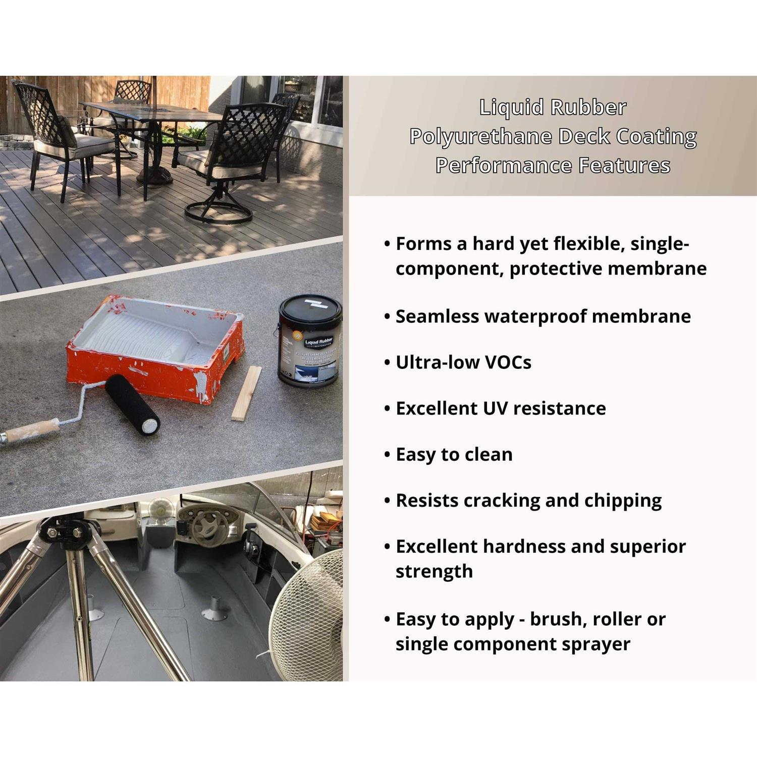 Liquid Rubber Smooth Polyurethane Deck Coating Sealant - MT - Mrs Treak