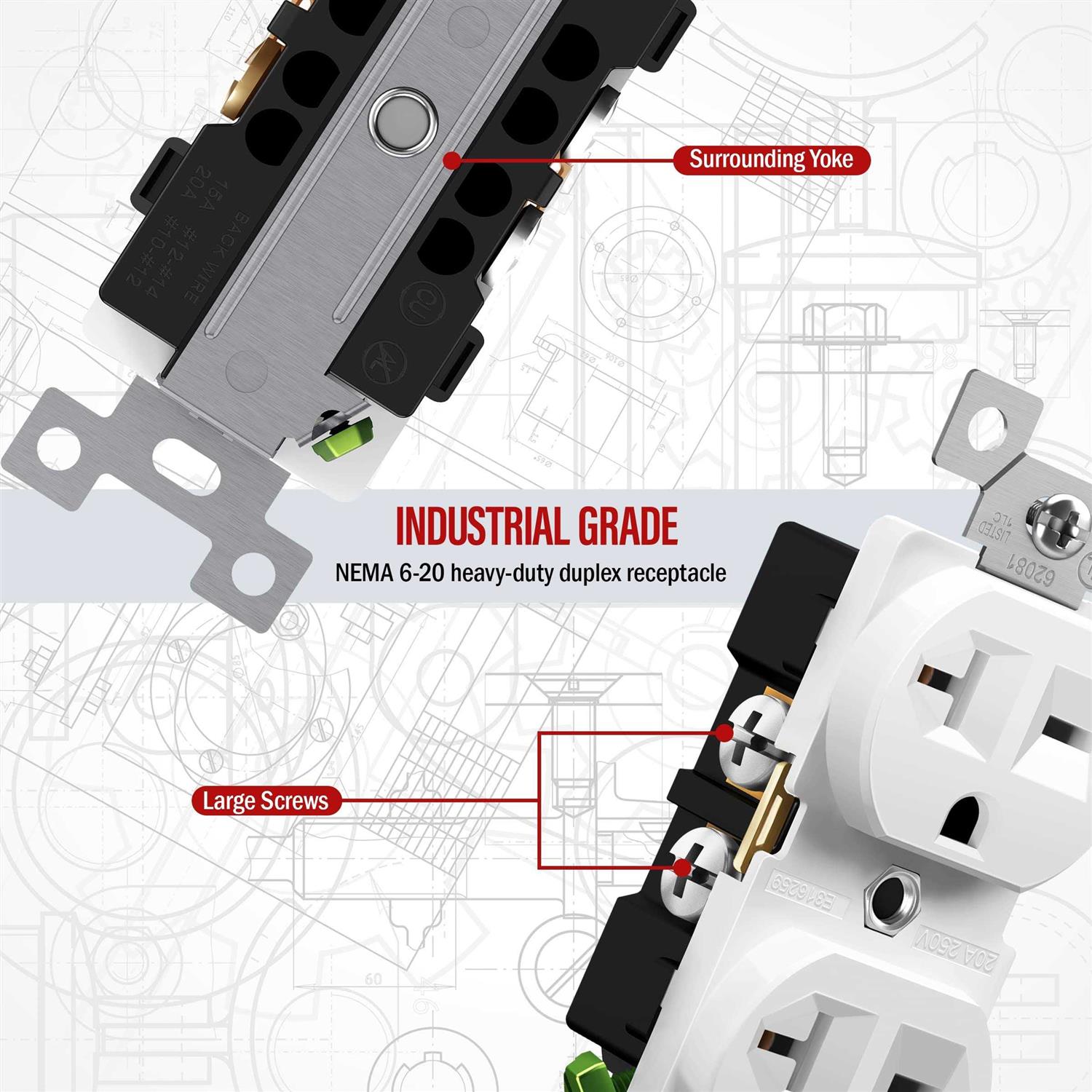 Enerlites Duplex Outlets and Wall Plates Bundle Tamper-resistant Electrical Receptacle 61580-TR-WWP - MT - Mrs Treak