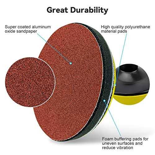 Toovem A Family Of Manufacturers Toovem Angle Grinder Sanding Disc, Hook and Loop Backing Pad with Sanding Discs and Foam Buffering - MT - Mrs Treak