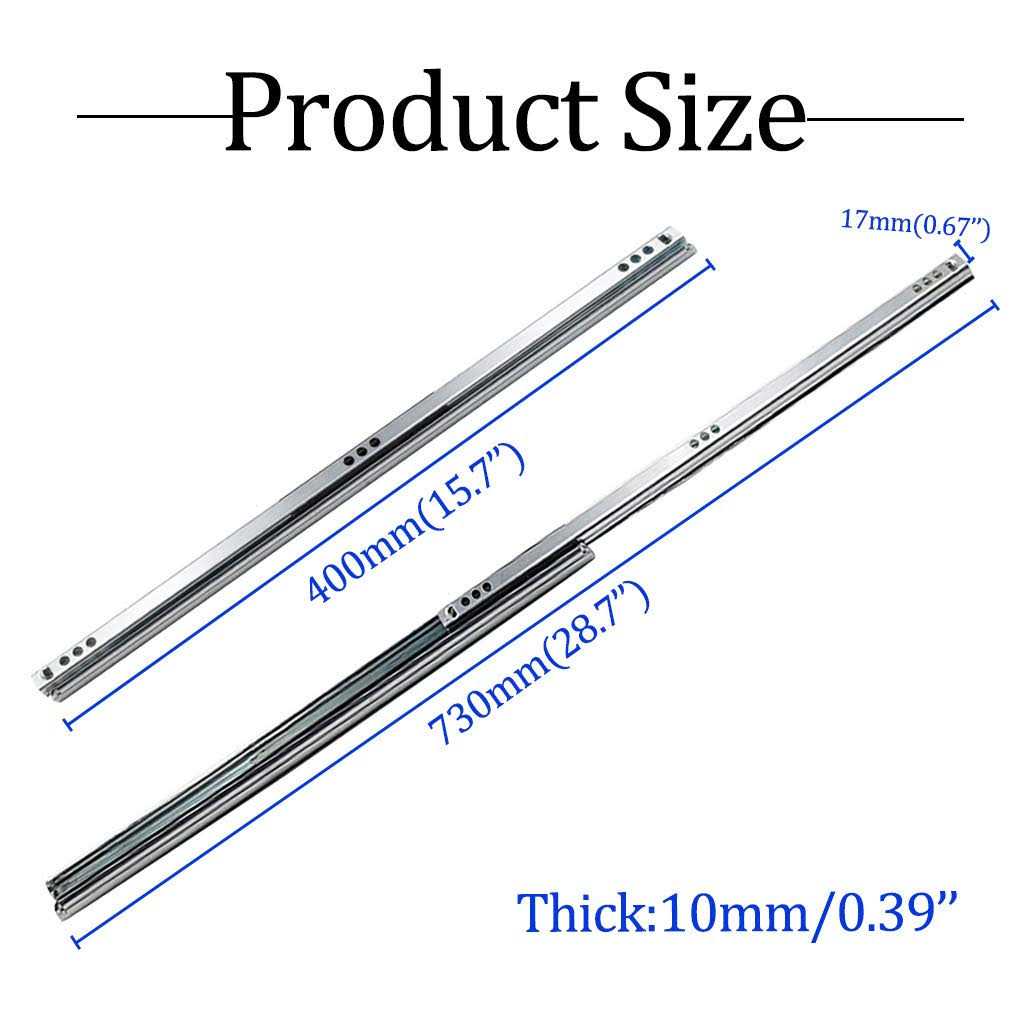yoohey Metal Drawer Slides Ball Bearing Two Way Slide Track Rail 0.7 inch Wide - MT - Mrs Treak