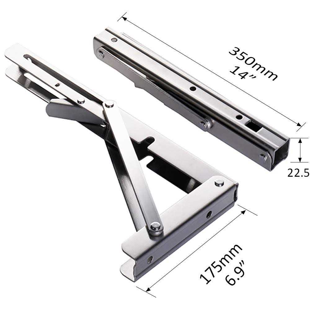 Storystore Folding Shelf Brackets Heavy Duty Stainless Steel Collapsible Shelf Bracket for Bench Table - MT - Mrs Treak