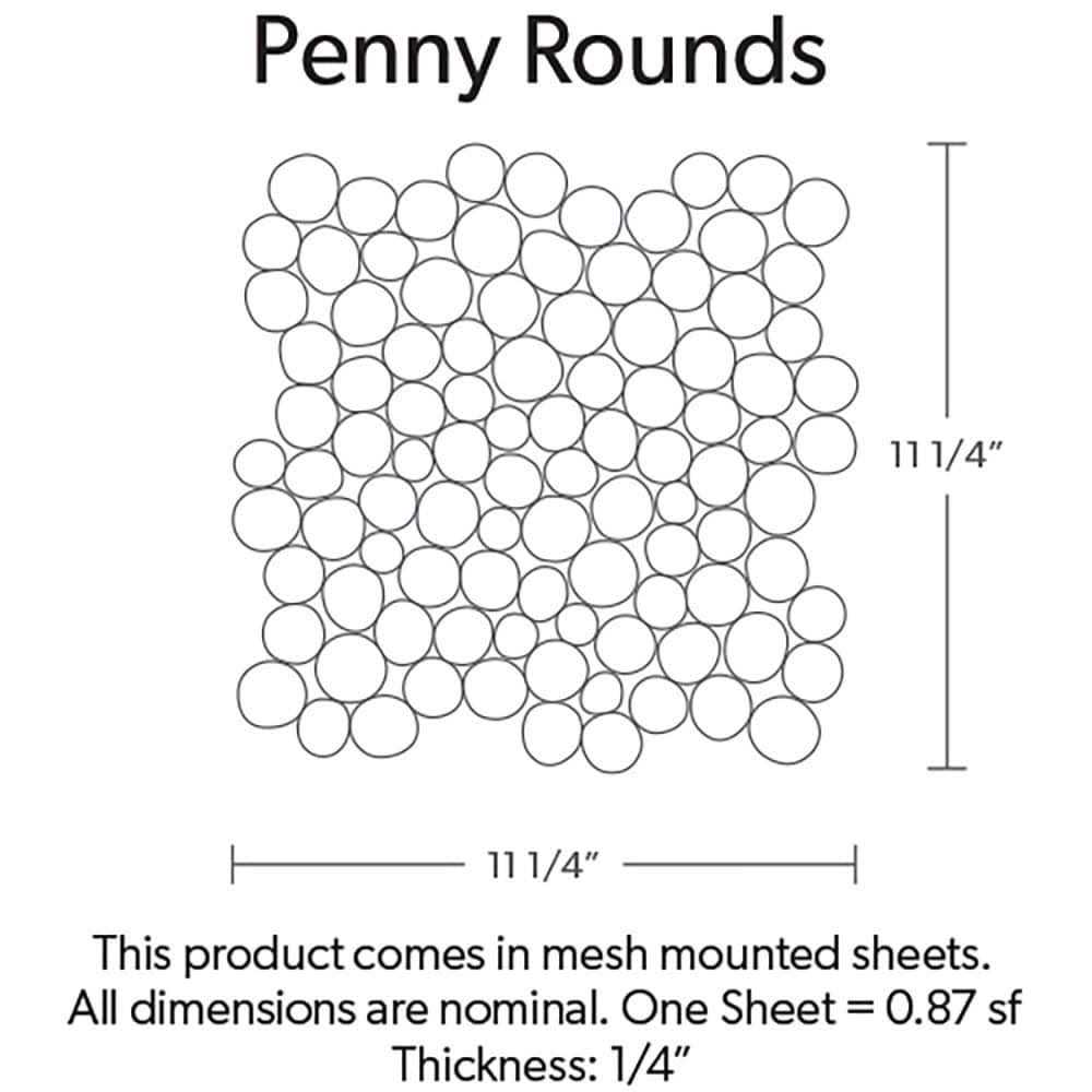 Tile Connection Sliced Pebble Grey 11-1/4 in. x 11-1/4 in. x Mesh-Mounted Mosaic Tile - MT - Mrs Treak