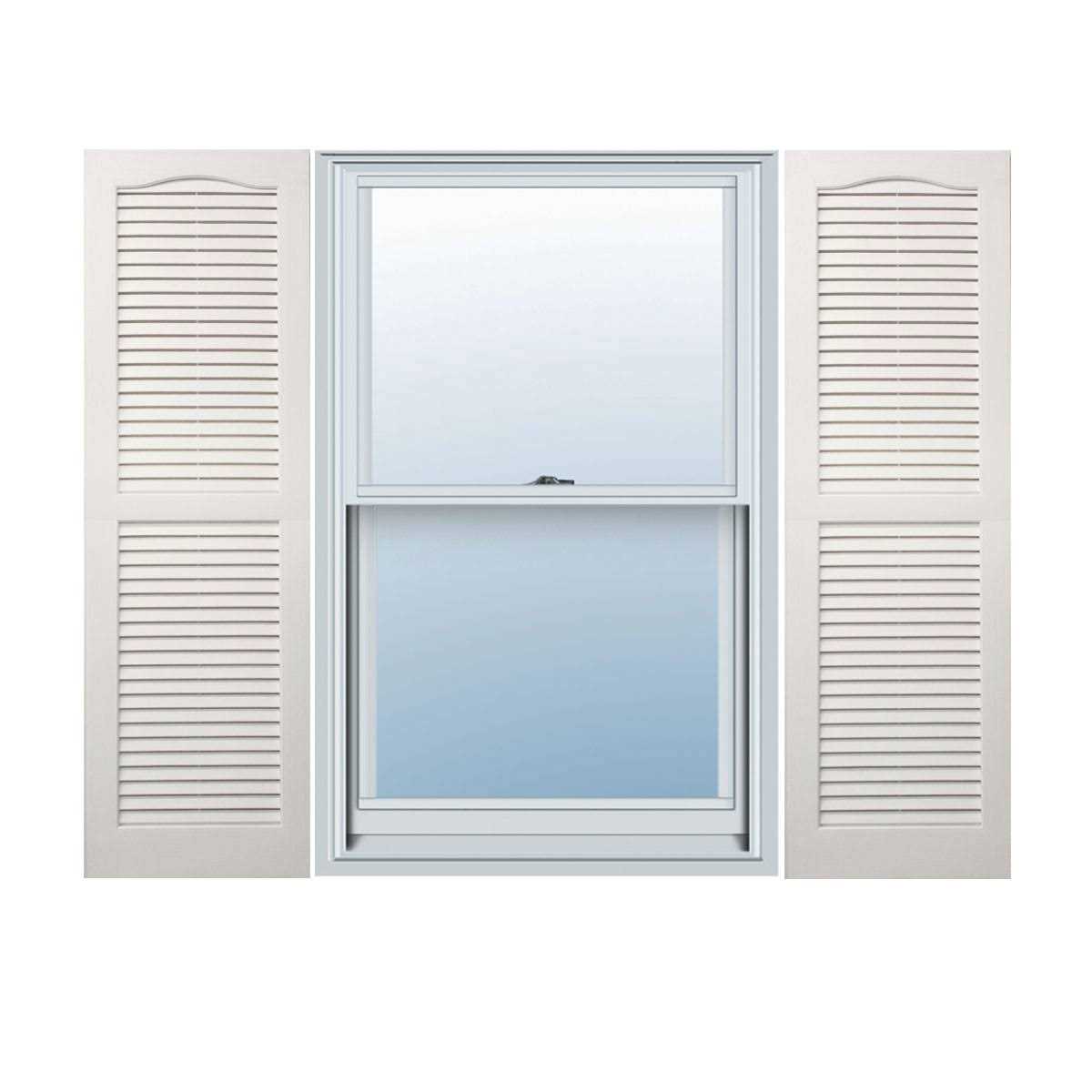 Exterior Louvered Shutter (Set of 2) Alpha Shutters Color: White - MT - Mrs Treak