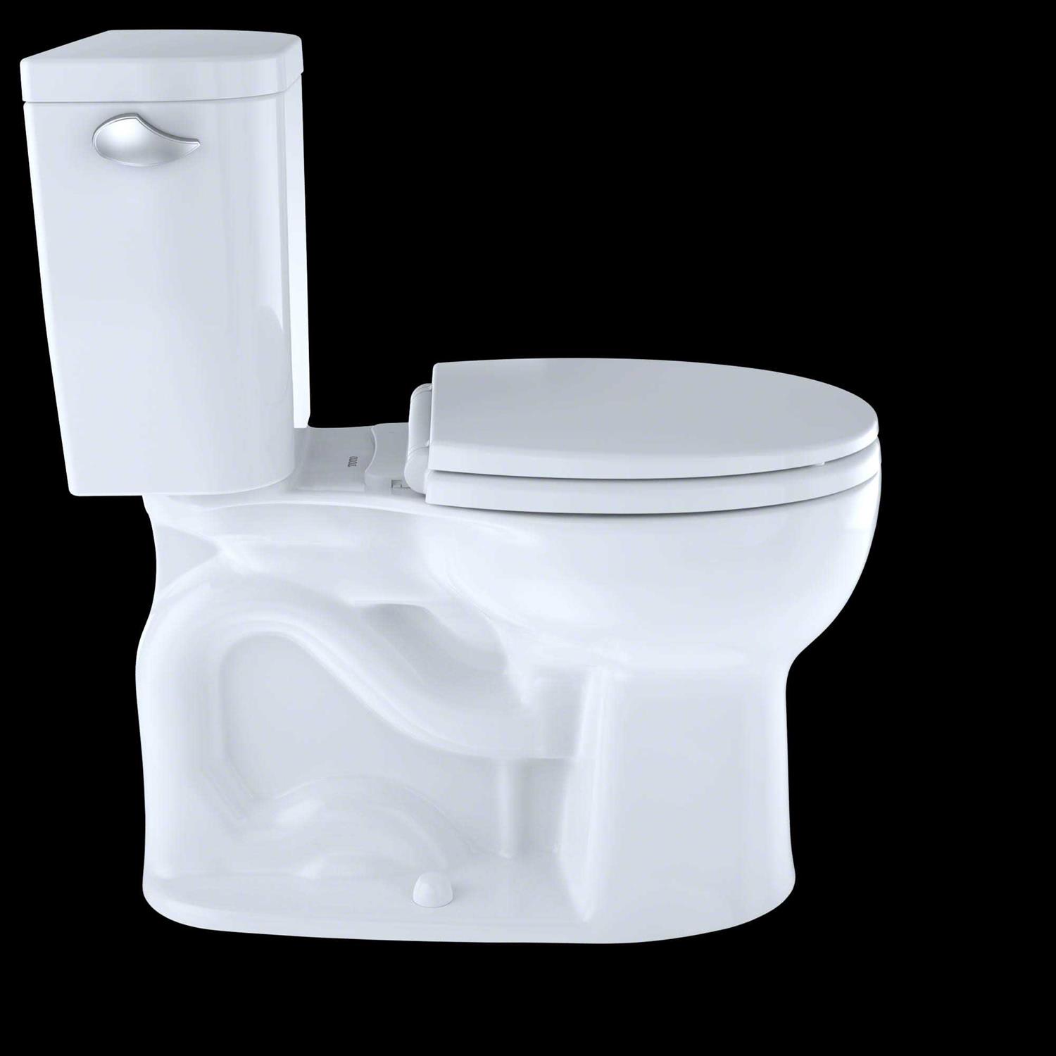 Toto Entrada Two-Piece Elongated 1.28 GPF Universal Height Toilet with Right-Hand Trip Lever CST244EFR#01 - MT - Mrs Treak