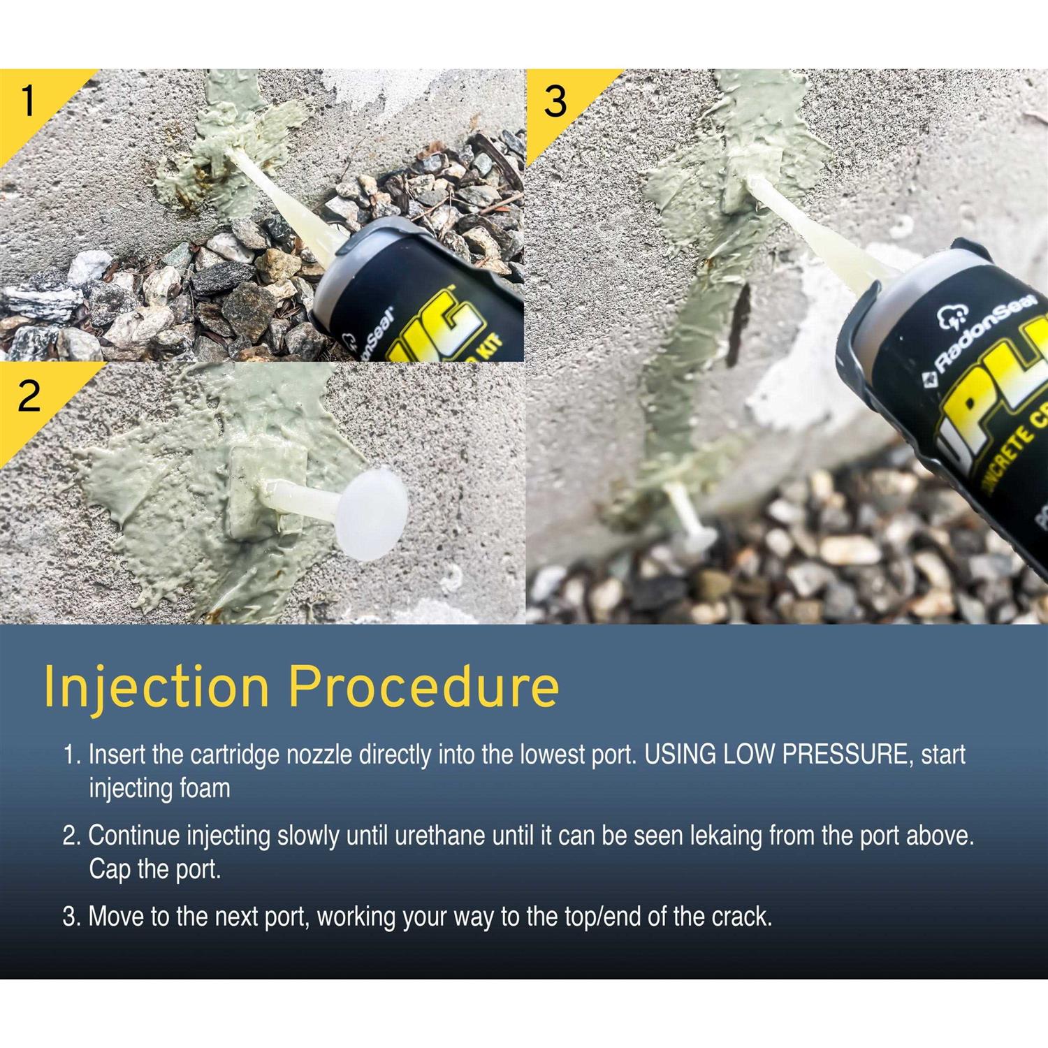 uPlug Concrete Foundation Crack Repair Kit. Repair Leaking Basement & Foundation Wall Cracks & Seams - MT - Mrs Treak