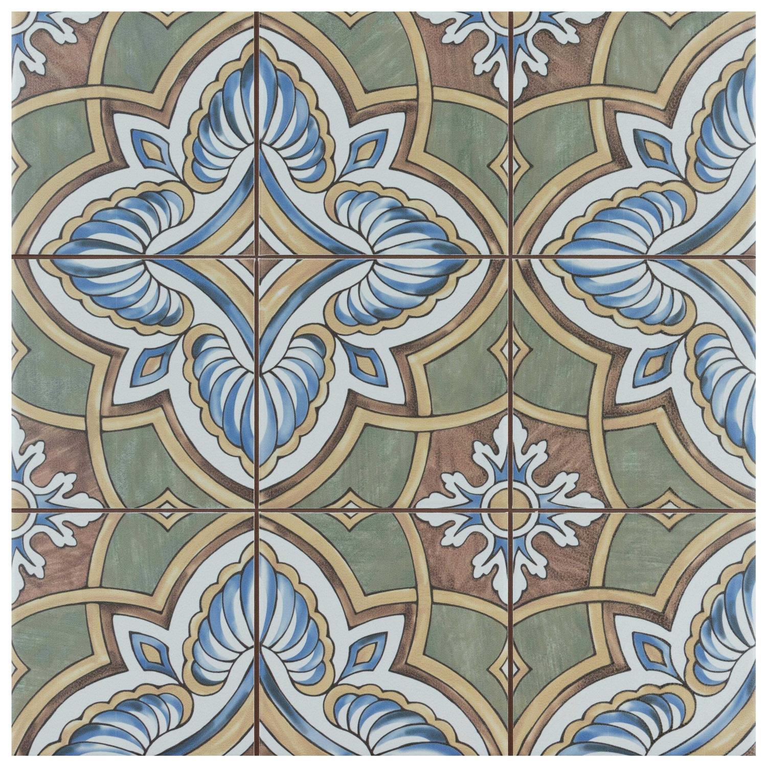 Merola Tile Gaudi React Hex Ocean 8-5/8 x 9-7/8 Porcelain Floor and Wall Tile - MT - Mrs Treak