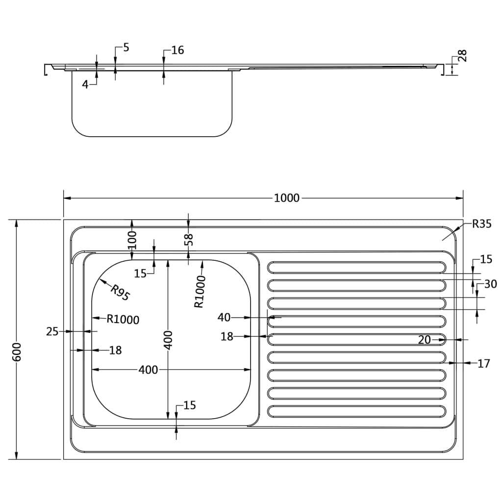 vidaXL Kitchen Sink with Drainer Set Silver 31.5×19.7×6.1 Stainless Steel - MT - Mrs Treak