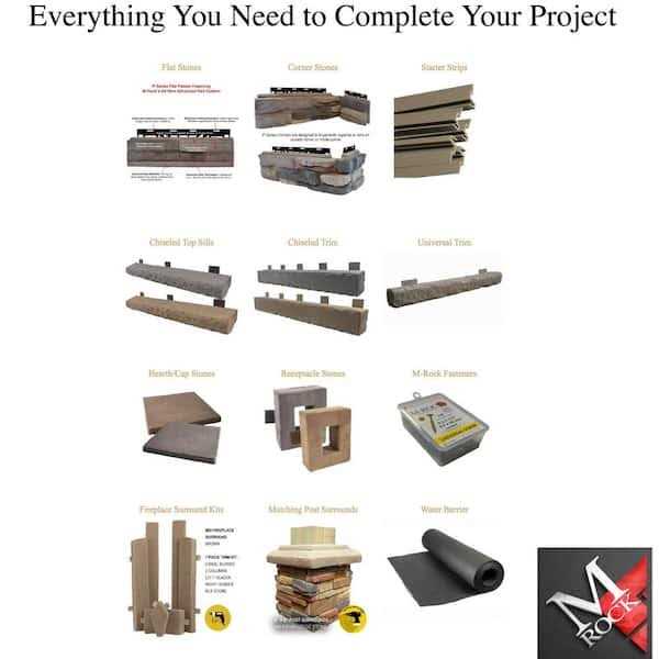M-Rock P-Series 5 in x 20 Ledge Stone Concrete Stone Veneer - MT - Mrs Treak