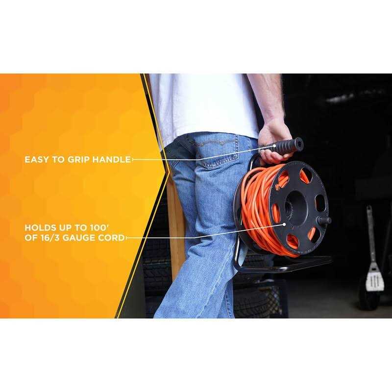 Woods 22849 Metal Extension Cord Reel Stand In Black - MT - Mrs Treak