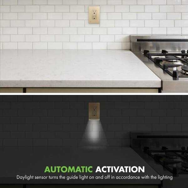 TOPGREENER 1-Gang Decorator/Rocker Outlet Plastic Screwless Midsize Wall Plate with Nightlight - MT - Mrs Treak