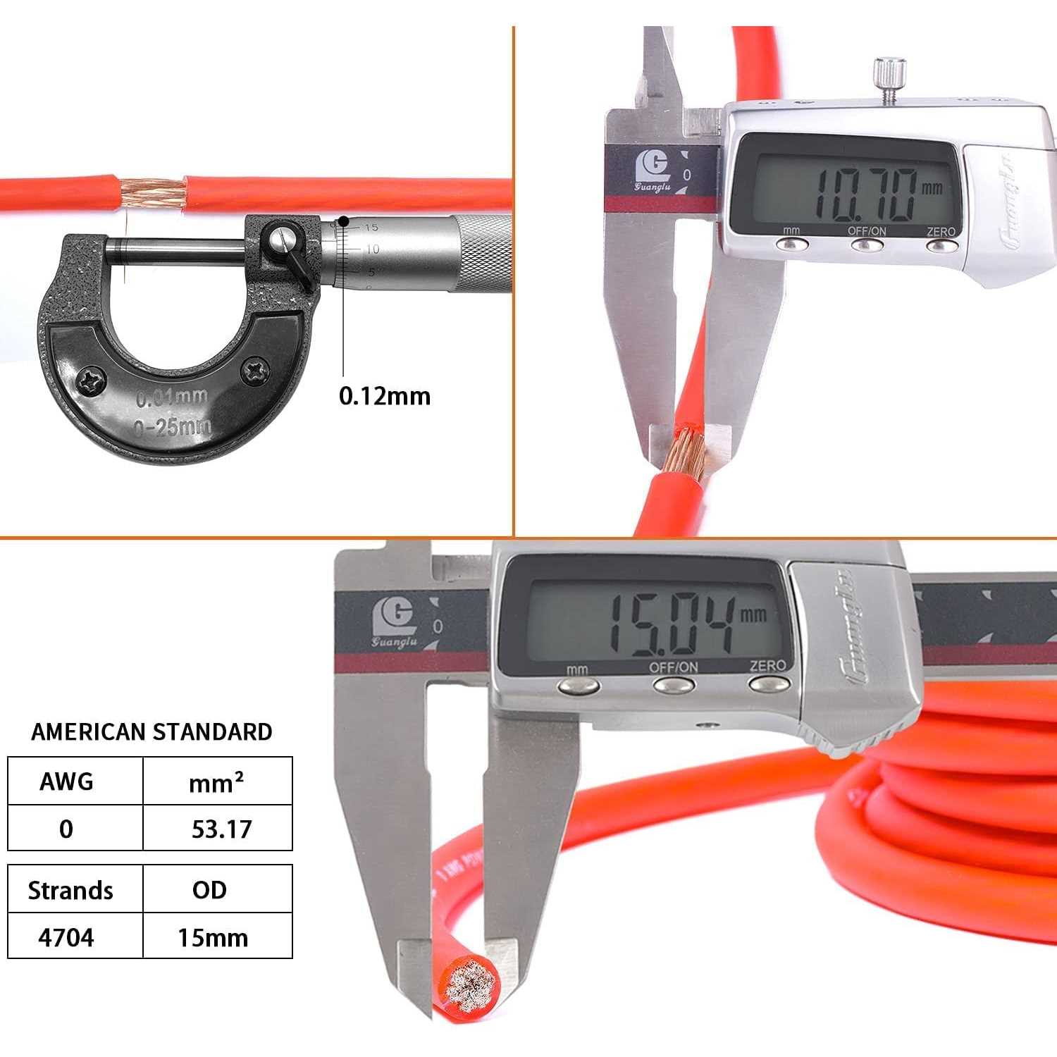 Topstronggear Gauge 25ft Black and 25ft Red Power/Ground Wire True AWG Power Wire-True Spec and Soft Touch Cable - MT - Mrs Treak