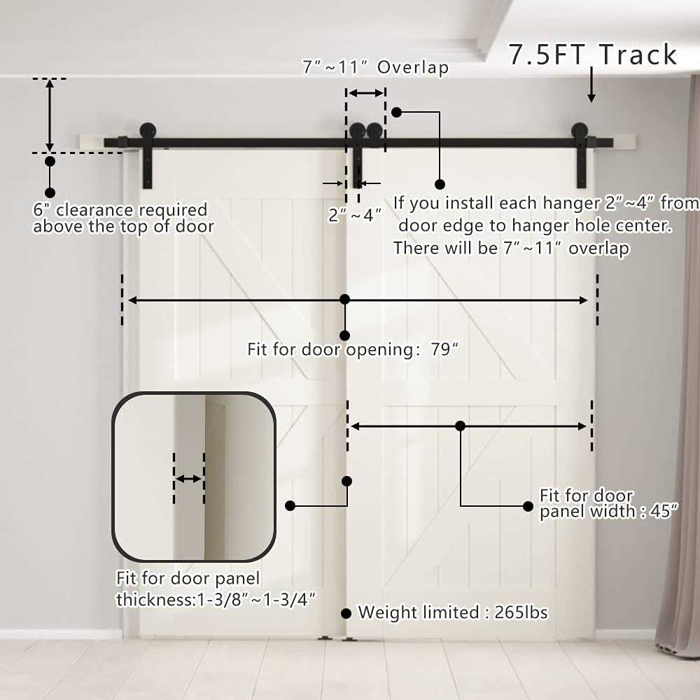 SKYSEN 6FT Heavy Duty Sliding Barn Door Hardware Single Track Bypass Double Door Kit - MT - Mrs Treak