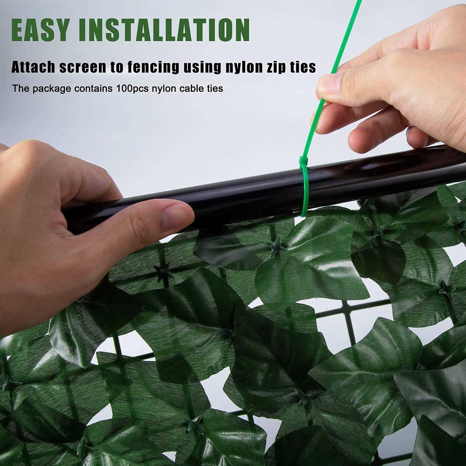 Faux Ivy Fence Privacy Screen Outdoor Expandable Artificial Greenery Roll Fake Hedge Wall Patio - MT - Mrs Treak