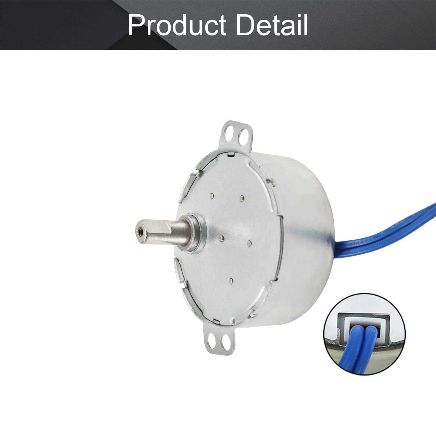 Fielect Synchronous Motor AC 110V Turntable Motor CW/CCW Direction 4W TYC-50 Double Flat Tapping Shaft - MT - Mrs Treak