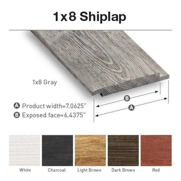 UFP-Edge 1 in. x 6 in. x 8 ft. Charred Wood Natural Pine Shiplap Board - MT - Mrs Treak