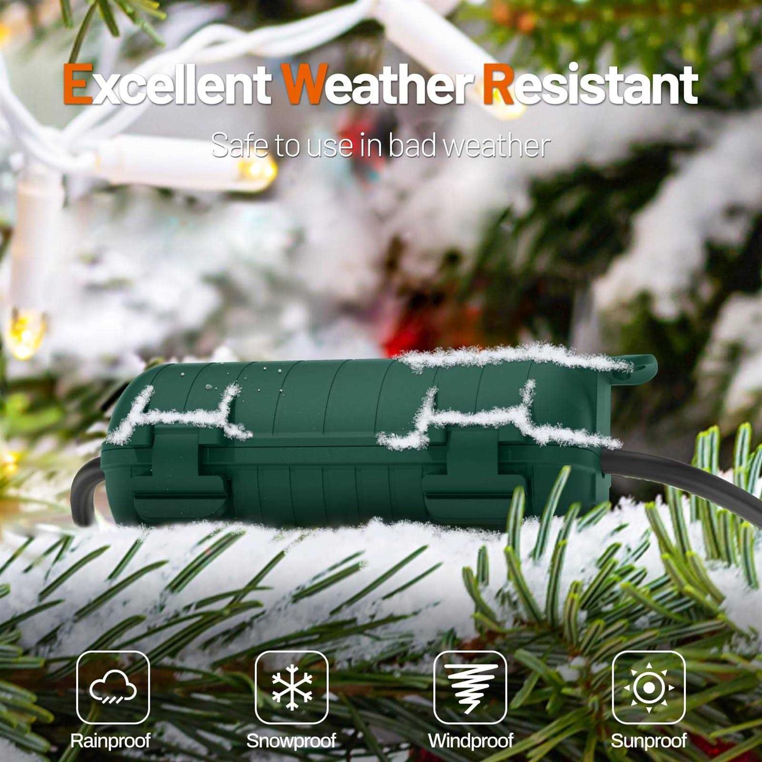 Extension Cord Cover Outdoor Cord Connector Protector IP54 Waterproof with 4 Detachable Latches - MT - Mrs Treak