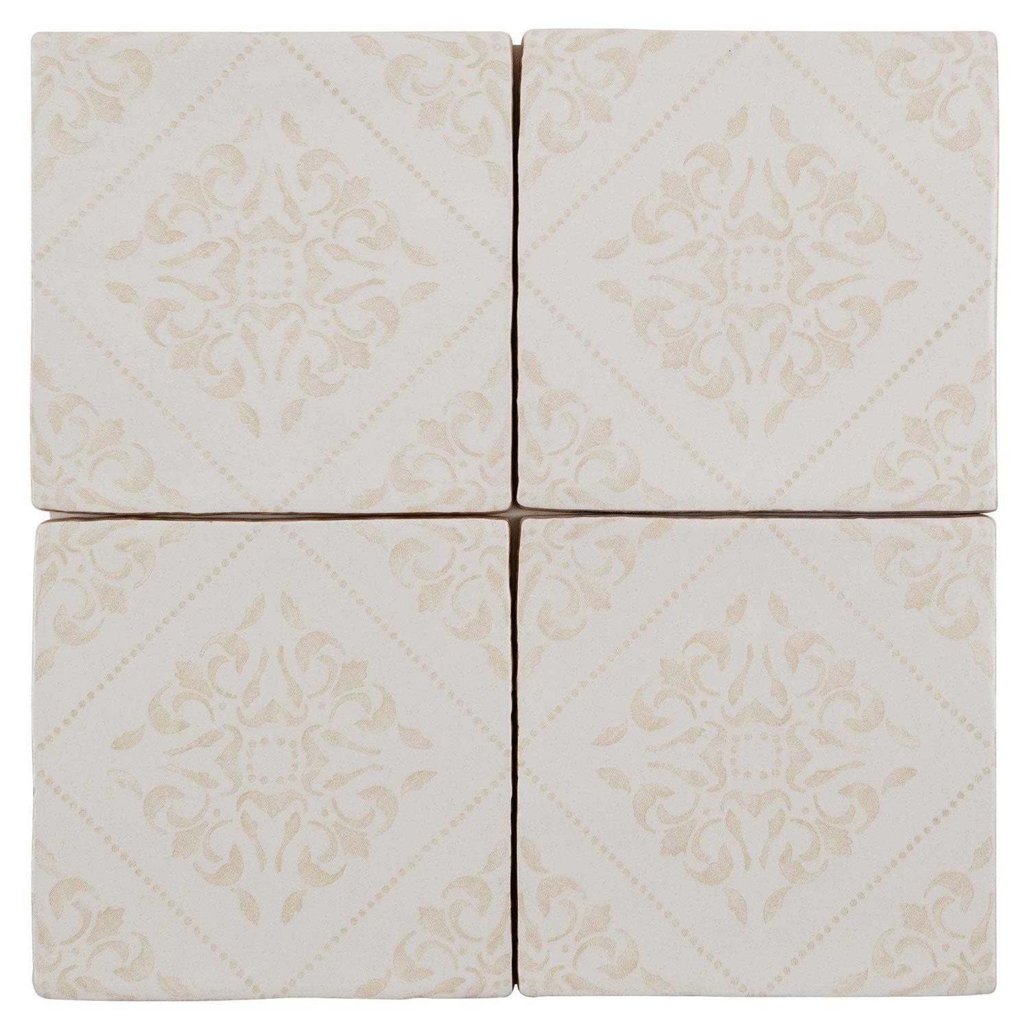 Traditional 5×5 Light Square Matte Ceramic Mosaic Tile - MT - Mrs Treak