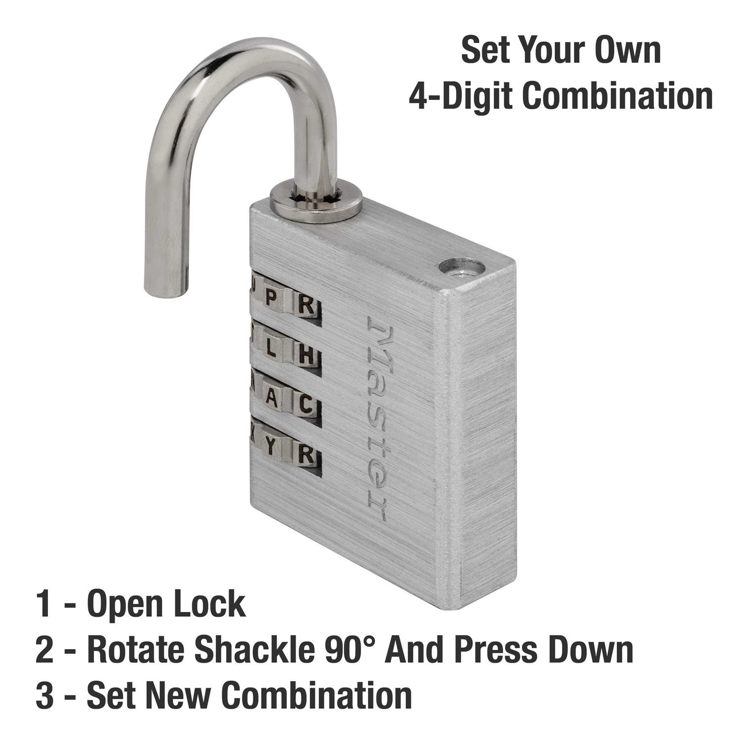 Master Lock Alpha Long Shackle Combination Padlock - MT - Mrs Treak
