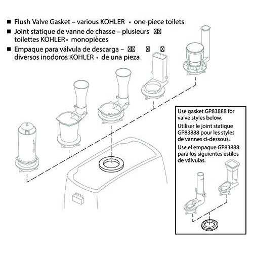 Kohler Flush Valve Assembly Kit 1078578 - MT - Mrs Treak