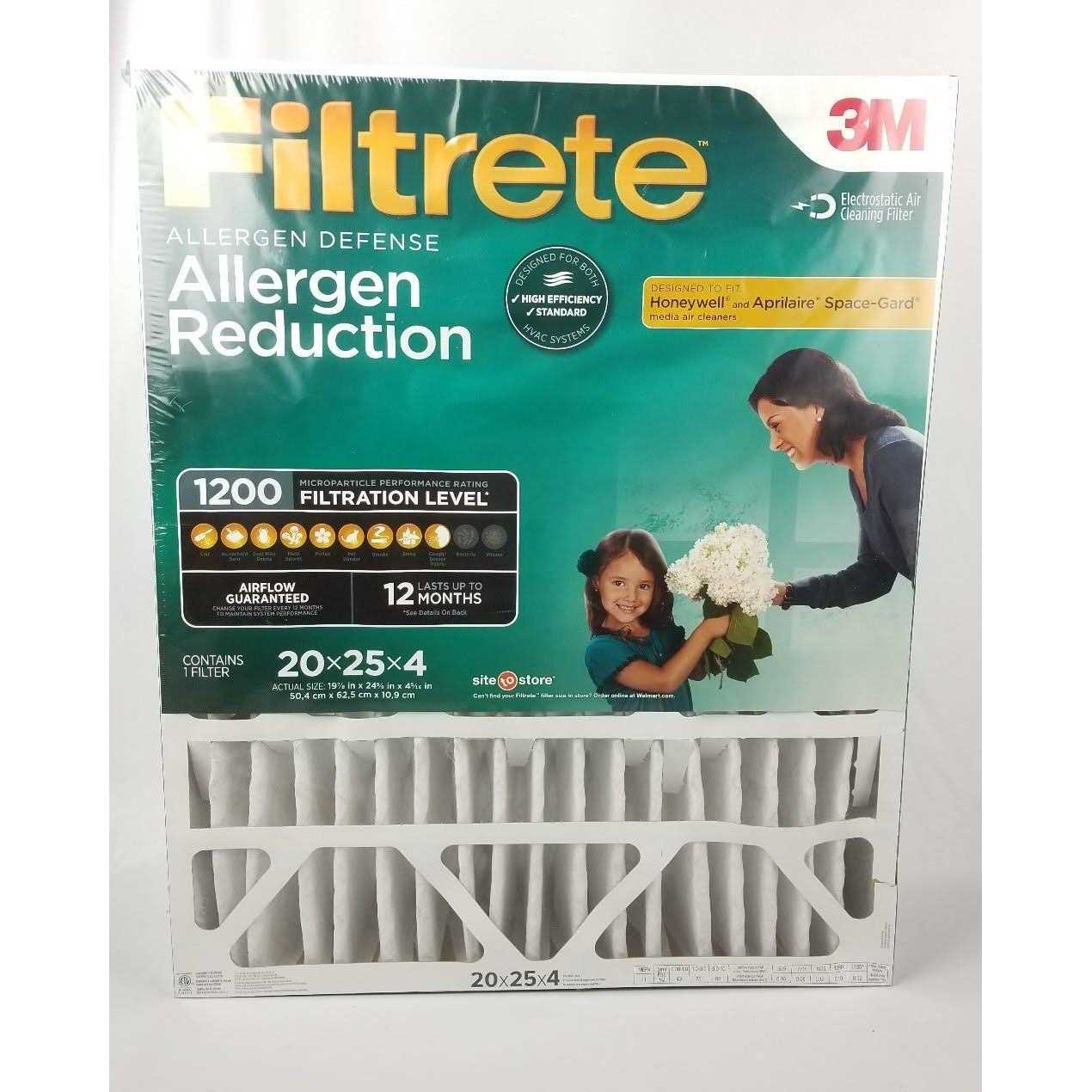 Filtrete 20x25x4 Allergen Reduction Deep Pleat HVAC Air and Furnace Filter 1200 MPR 1 Filter - MT - Mrs Treak
