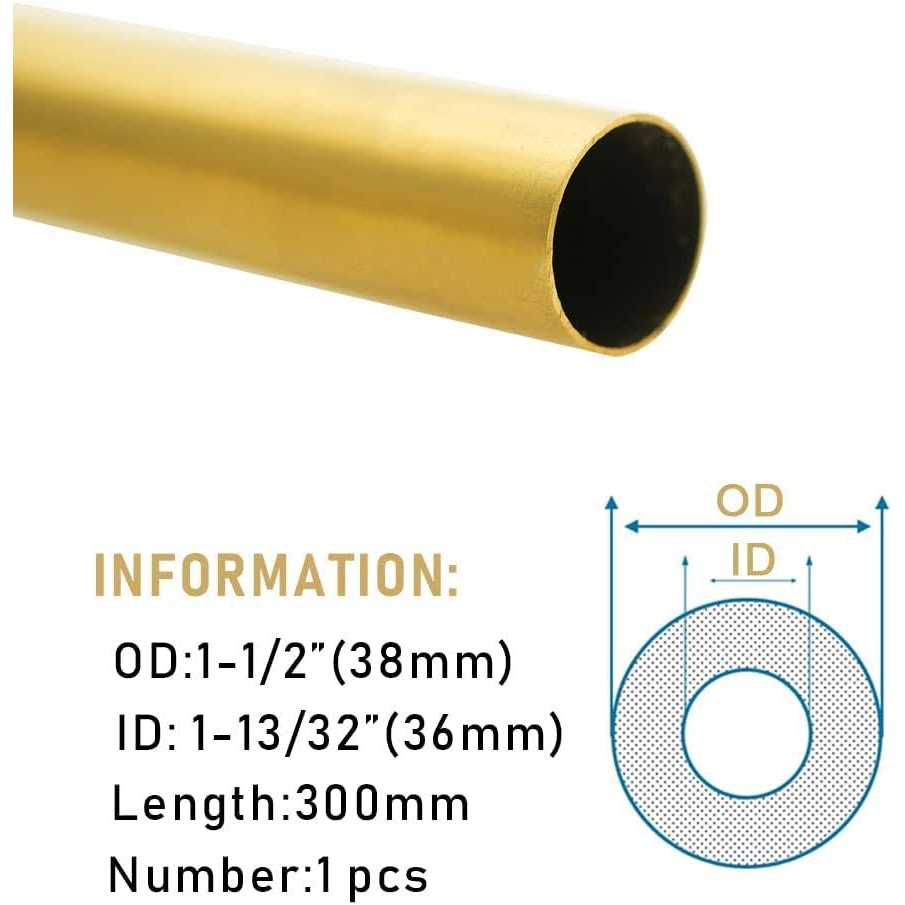 Tynulox H62 OD Brass Tube Wall × 300mm Length Brass Tubing Seamless Round Tubing - MT - Mrs Treak