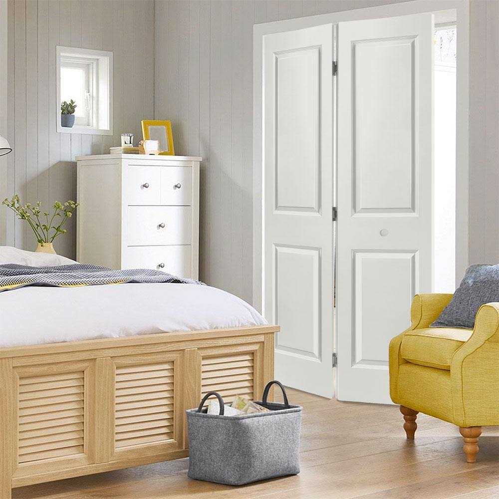 Masonite 80 in. 2 Panel Square Top Primed Hollow-Core Bi-fold Door - MT - Mrs Treak