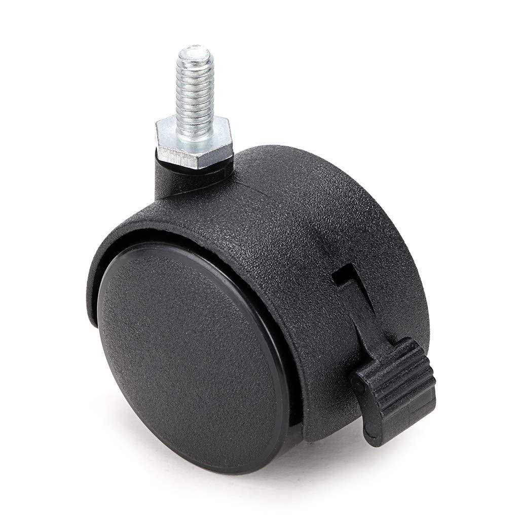 Skelang 4 Pcs 1.5 Nylon Plastic Swivel Stem Casters Wheel With Brakes - MT - Mrs Treak